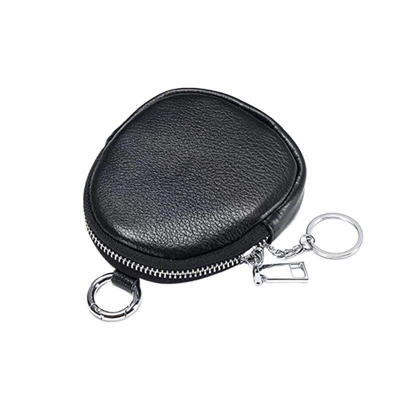 

Keychain Wallet For Women Men PU Leather Coin Purse Small Zipper Pouch Key Holder RFID Blocking Portable Storage Bag чёрный