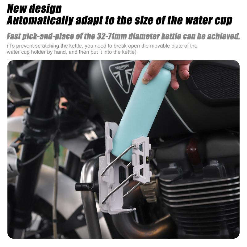 SMNU Universal Adjustable Motorcycle Water Bottle Holder for Motorcycle Scooter MTB Road ATV Bikes Motorbike Handlebar Cup Cage