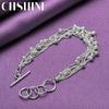 CHSHINE 925 Sterling Silver Matte Beads Chain Bracelet Fashion Charm Wedding Party For Women Jewelry