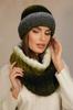 Blues Winter Shaded Hat Set with Snood Olive Color