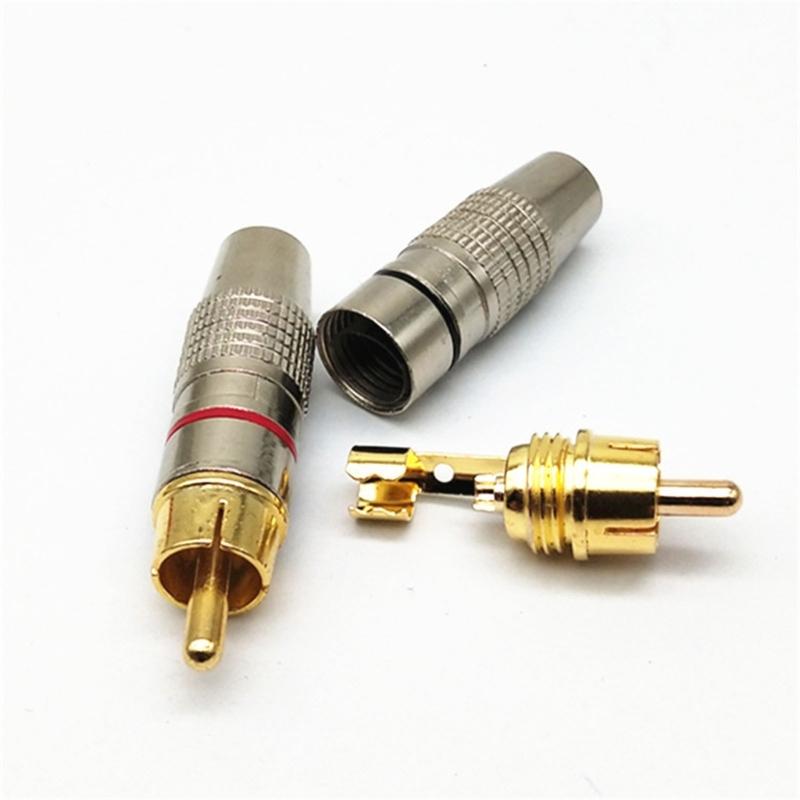 Pack of 10 Male Connectors 5 Red 5 Black Plugs with High Fidelitys Signal Transmission Zinc Alloy Texture for Sound