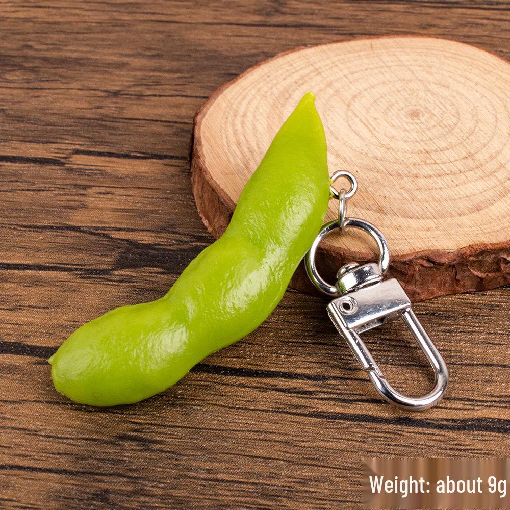 Douyin Edamame 3D Fake Vegetable Keychain Toy Pendant