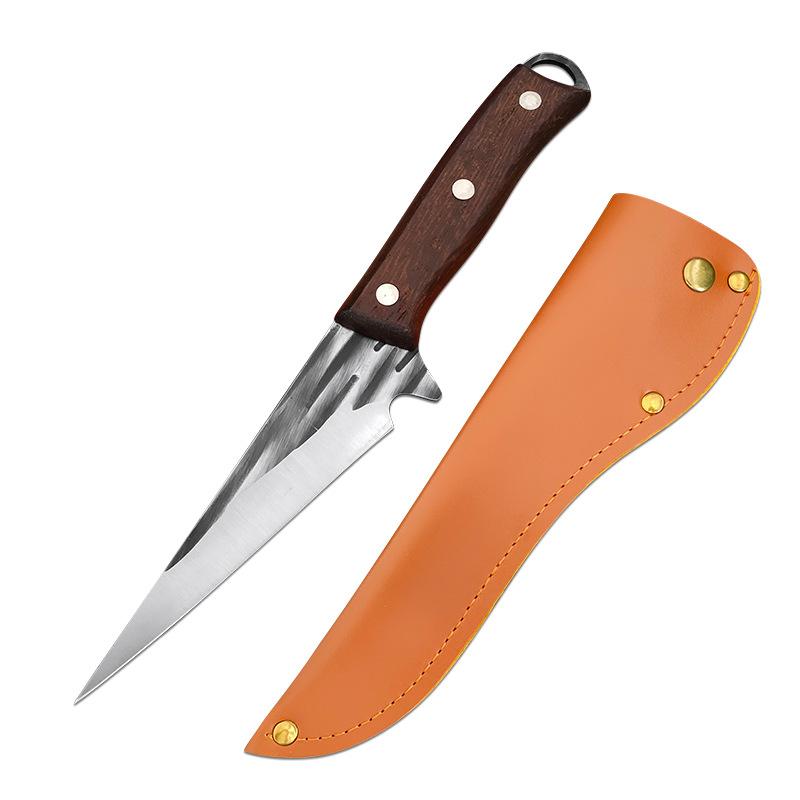 

Кованый кухонный нож ручной работы, портативный нож для барбекю, рыбалки, острый нож для мяса, овощерезка style1