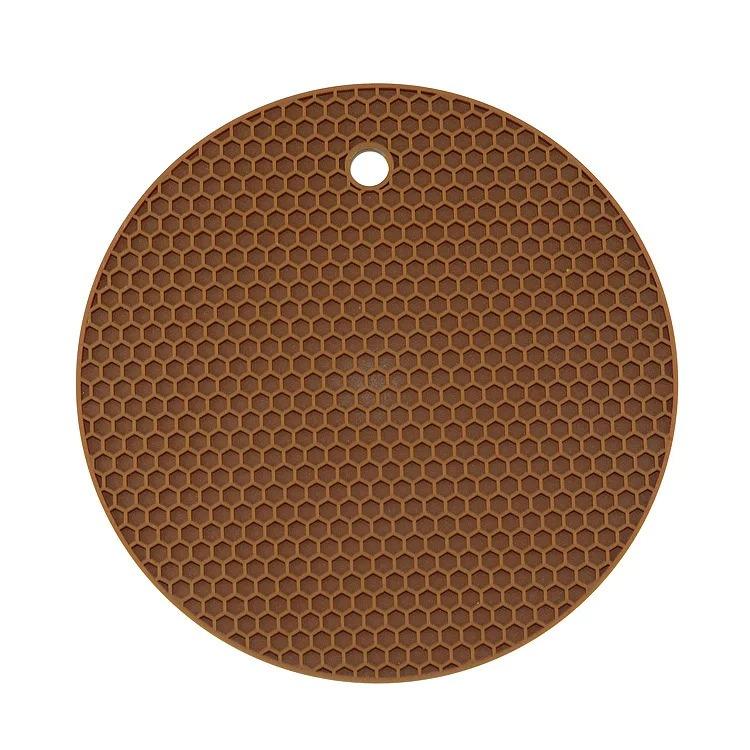 17.5cm Round Heat Resistant Silice Mat Drink Cup Coasters N-slip Pot Holder Table Placemat Kitchen Accessories Onderzetters