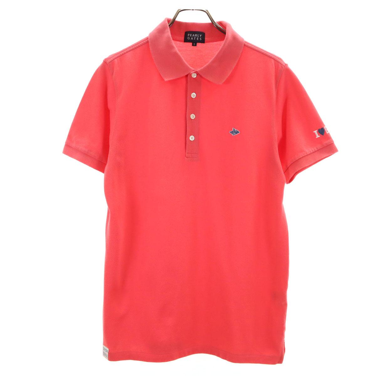 

PEARLY GATES made in Japan golf Short sleeve Polo shirt 5 pink Fawn Men s Used