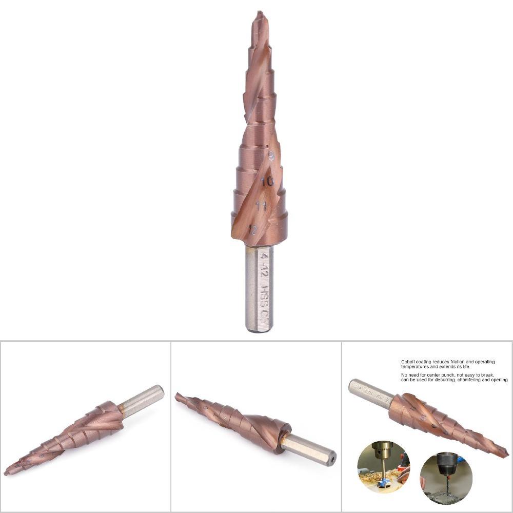 Cobalt Coating Step Drill Bit Triangular Shank Step Drill Bit Set Durable Hole Reamer  Counterbore