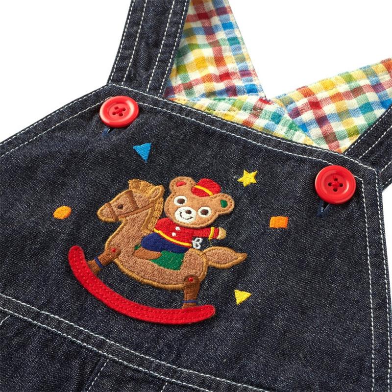 Stylish Kids' Clothing: Embroidered Trojan Horse & Bear Overalls, Shorts, and Jeans for Boys & Girls