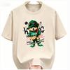 Unisexs Summer Cotton Fashionable Casual Loose Large Geometric Bear Pattern Printed Sports Round Neck Short Sleeve Tshirt Top Dry