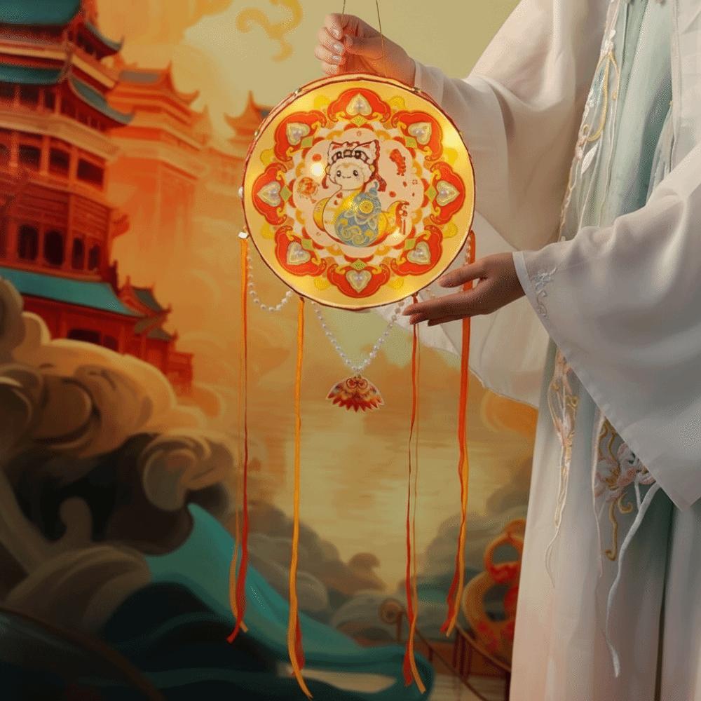 Handmade Chinese DIY Lantern Portable Glow Handheld Lantern  Festival Celebration