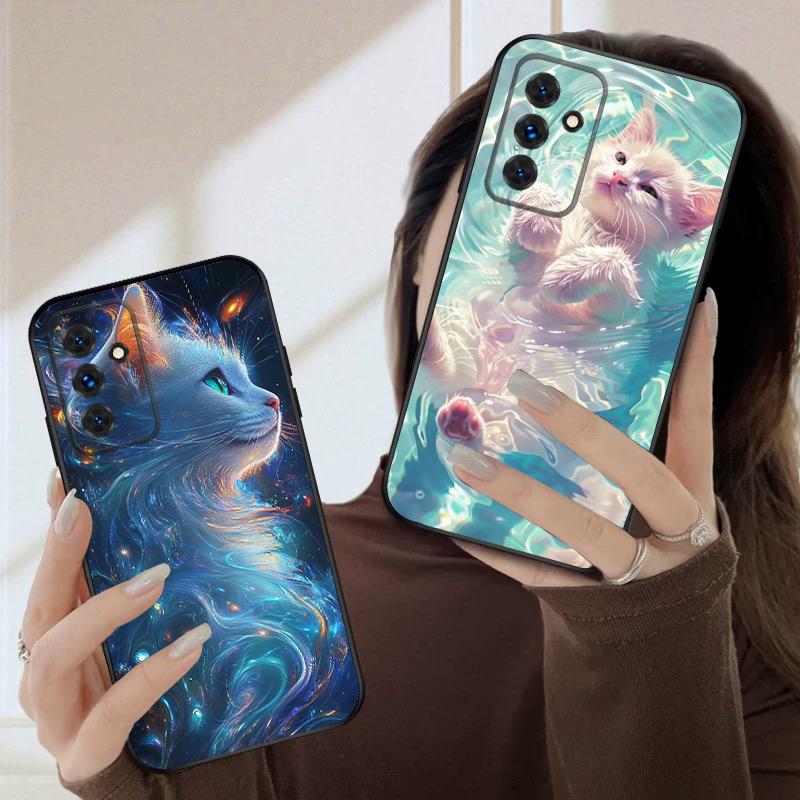 Cat In the Water For Samsung S20FE S 21 22 23 FE 24 Plus 25 Ultra Galaxy M23 32 34 35 52 53 54 55 5G Silicone Soft Phone Case