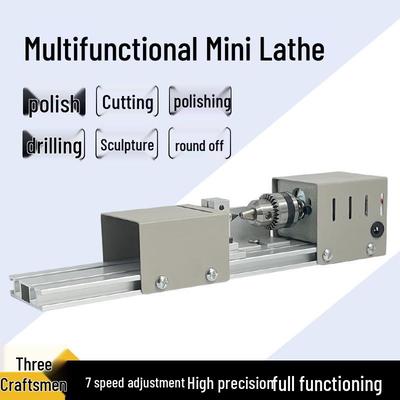 Mini DIY Holzbearbeitungsdrehbank: Multifunktionale Perlenpolier- und Schneidemaschine
