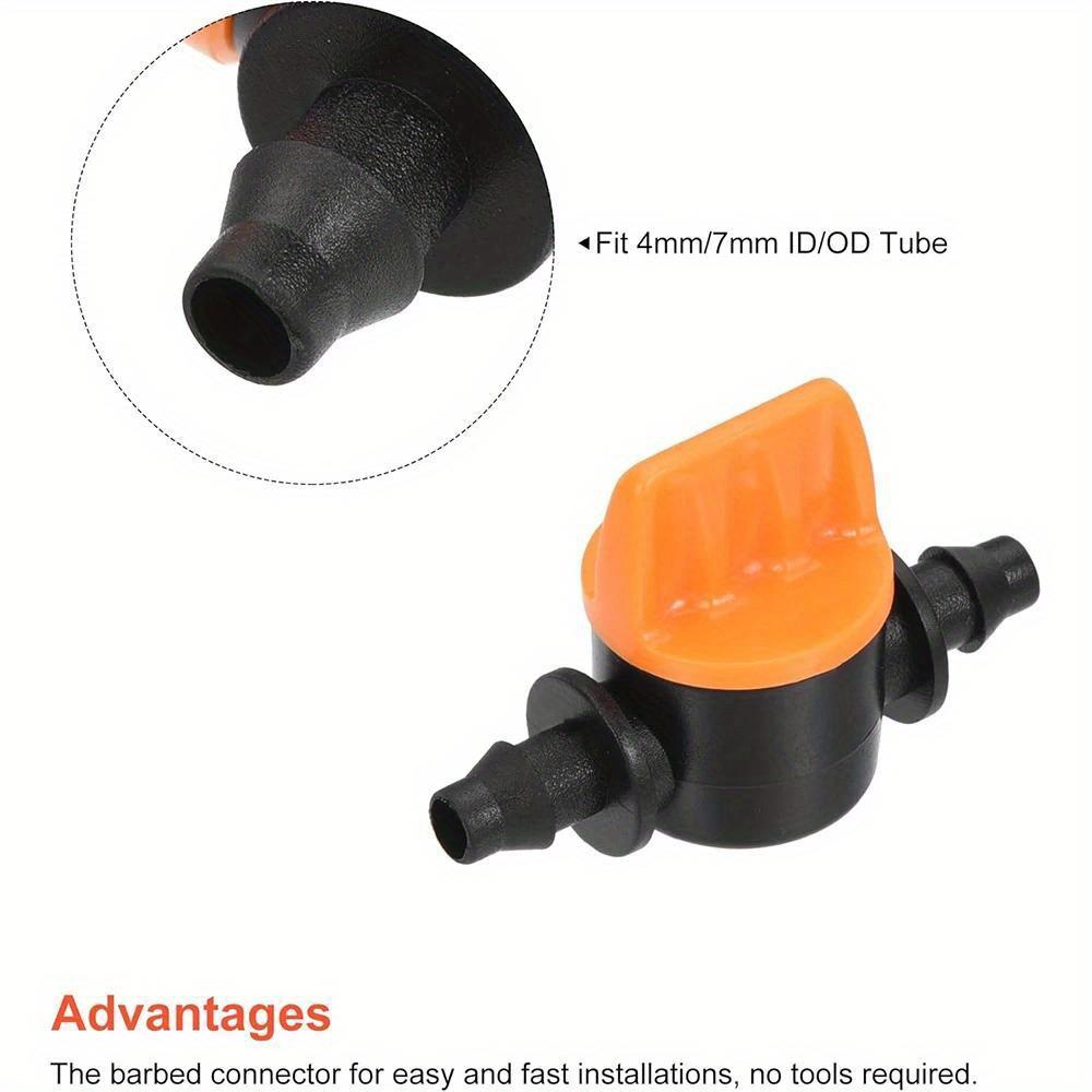 10 Stück Schlauchventil Gartenhahnverbinder für Tropfbewässerungssystem, 4/7mm Wasserdurchflussregulierungsfittings Gartenbewässerung Wasserrohrfittings