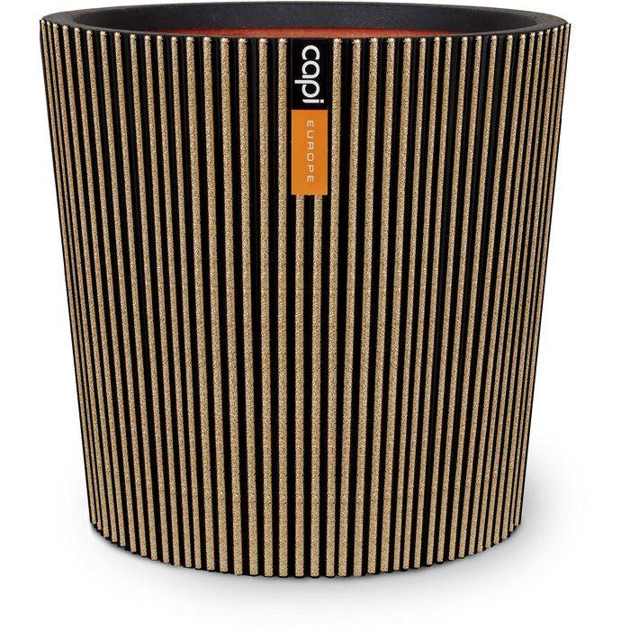 Vase conique - CAPI EUROPE - Groove NL - 36 x 34 cm - Noir/or