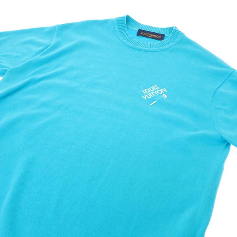 Louis Vuitton L Short Sleeve T-shirt Blue Cotton Mens