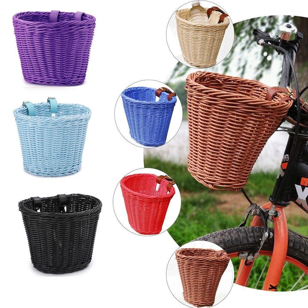 Woven Handmade Toddler Tiny Tricycle Baskets Waterproof Storage Front Handlebar Basket  Girls