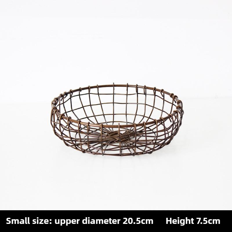 

Retro Fruit Bowl Metal Table Centerpiece Round Fruit Storage Basket for Home Kitchen Large Basket Room Decoration Accessories