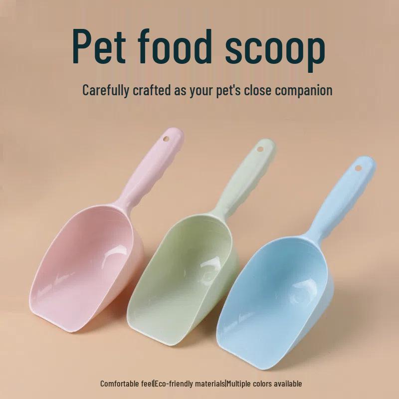 

Pet Food Scoop: Plastic Long-Handle Shovel for Cats and Dogs Pet Food Spoon