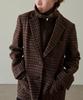 Wioe Overfit Vintage Check Wool Blazer_Brown