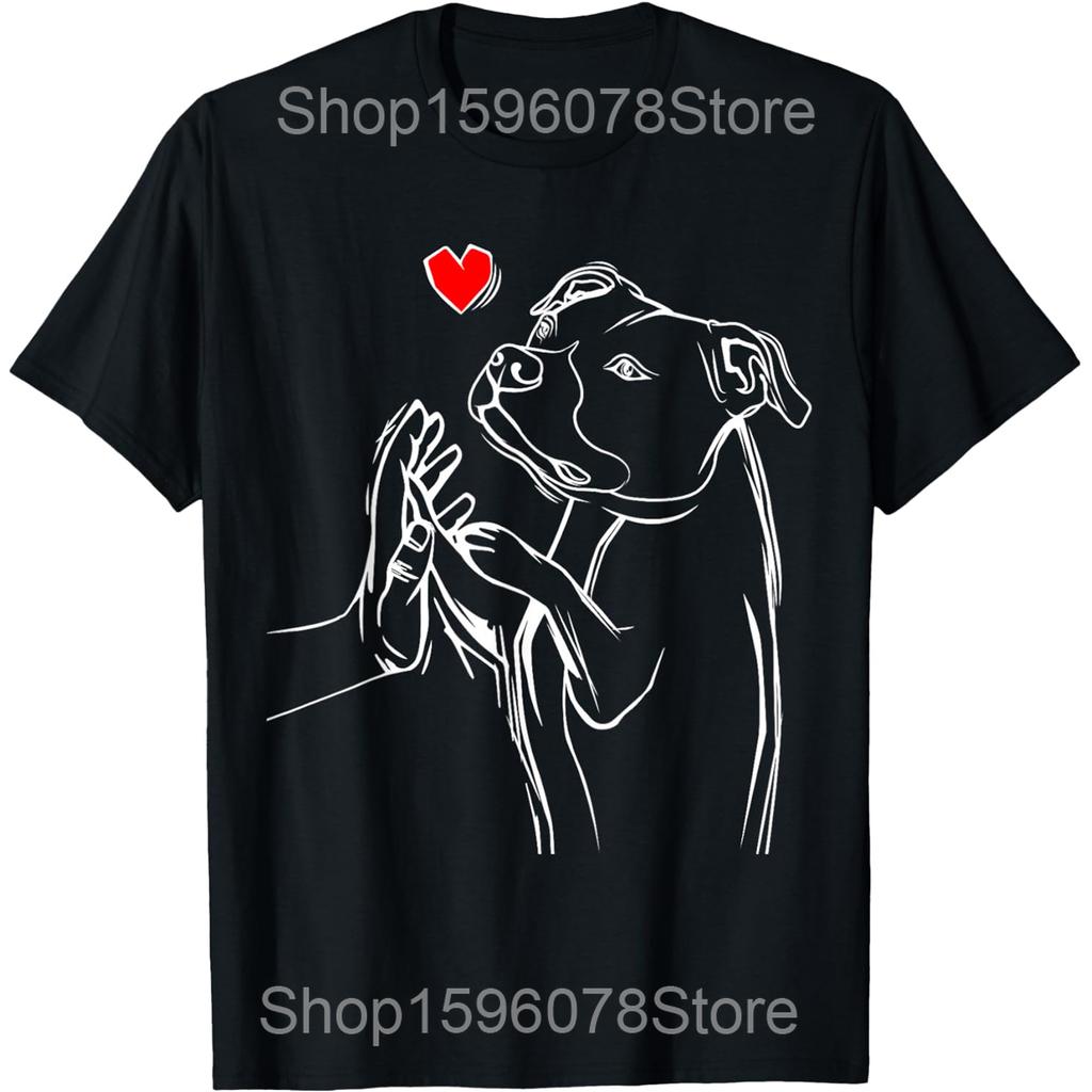 American Staffordshire Terrier Hund Amstaff T-Shirts Herren Baumwolle Humor Streetwear T-Shirt Kurzarm Unisex Lockere Kleidung