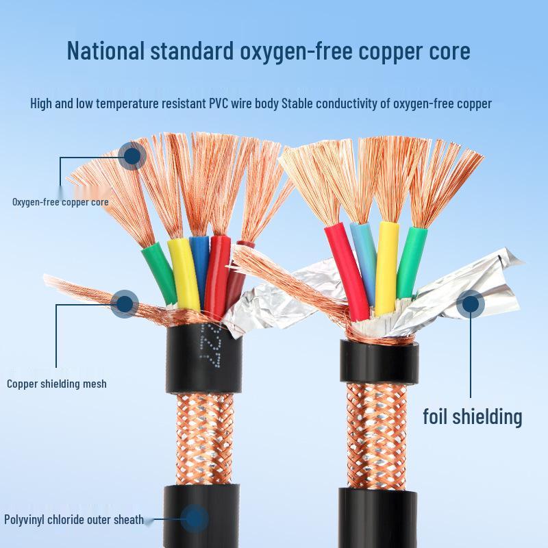 RVVP Pure Copper Shielded Multi-Core Signal Control Cable (0.5/0.75/1 sq mm, 2/6/10 core)