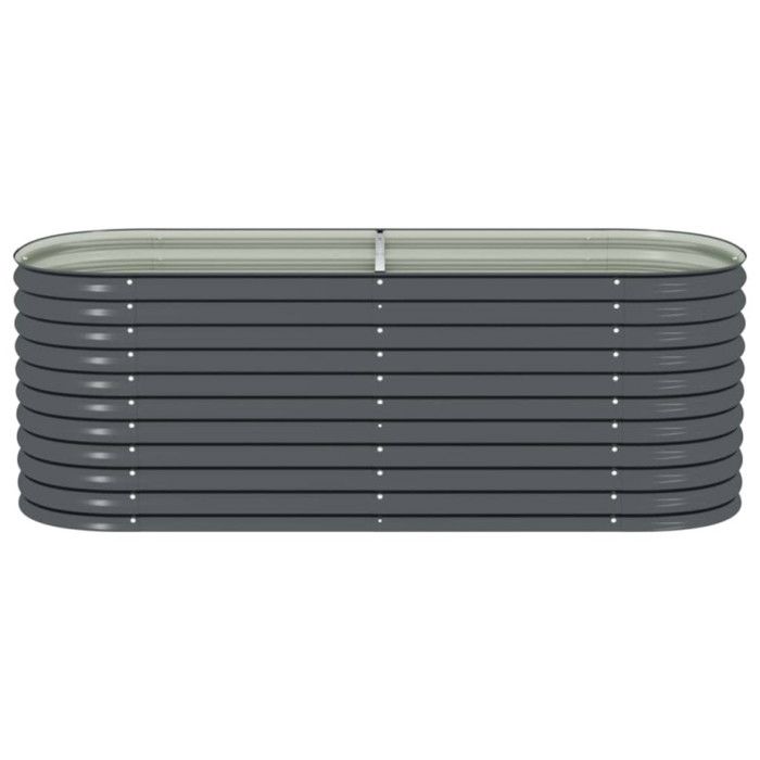 Jardinière - vidaXL - 240x80x81 cm - Acier galvanisé - Gris - Rectangulaire