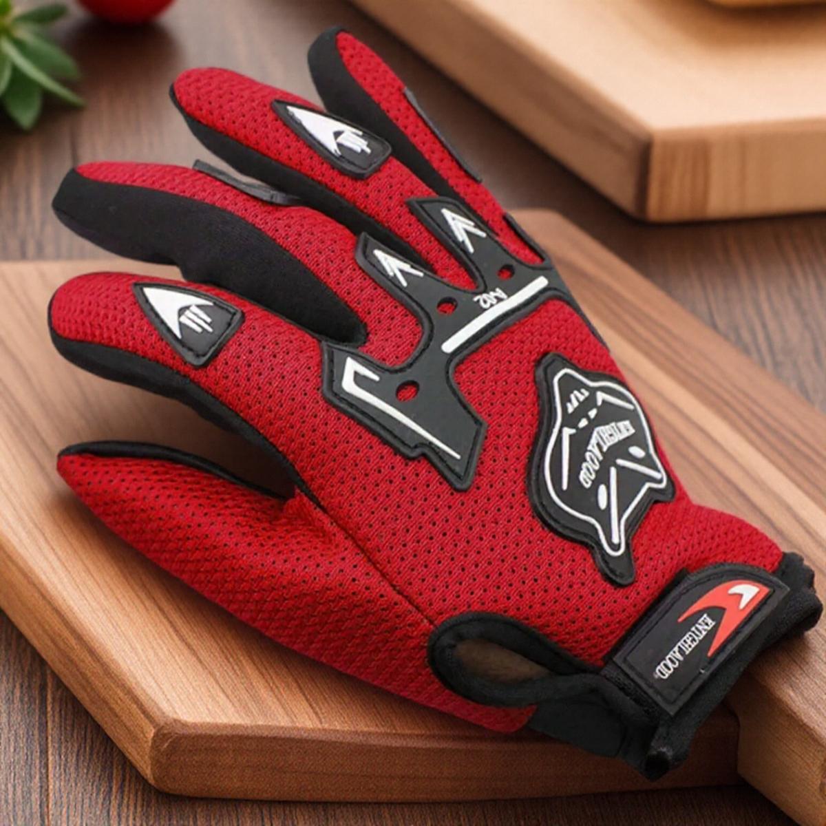 Motorcycle Gloves Full Finger Nylon Safety Lightweight Anti-slip Durable Shock-absorbing Winter Riding Gloves