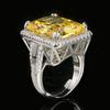 Copper Bottom Gold-plated Simulation Redeen Cut Square Diamond Ring Female Main Stone 15 * 20