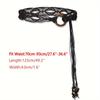 Multi-Color Bohemian Style Spring And Summer Fashion Women Handmade Wooden Circle Braided Hollow Belt Wax Rope Braided Belt Ethnic Style