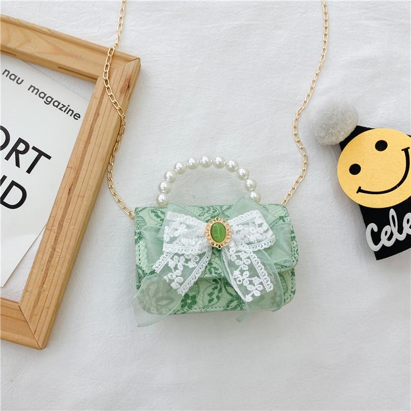 Stylish Children's Pearl Handbag With Bow Design Perfect For Mini Fashionistas And Daily Outings
