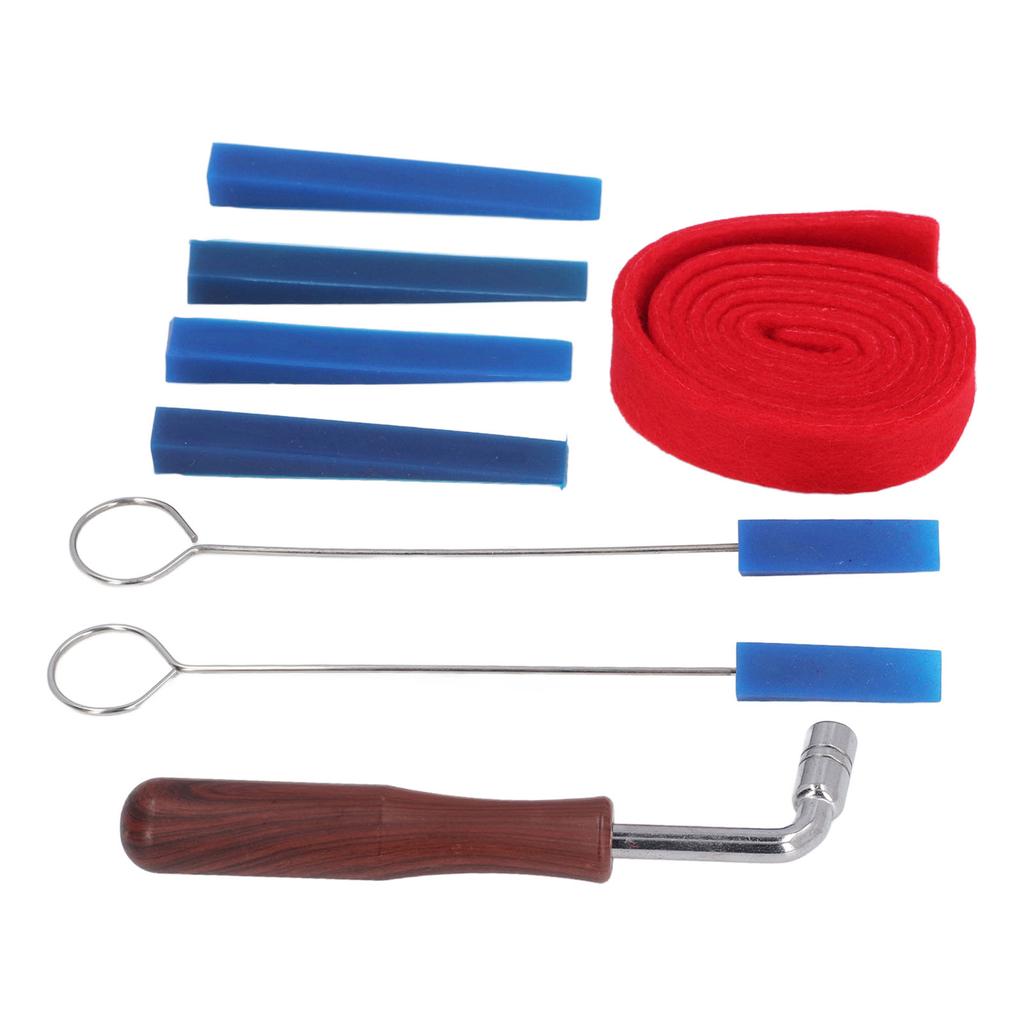 8PCS Set Professional Piano Tuner Kit Universal Piano Tuner Hammer Mute Kit for Students