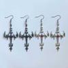 Silver Thorn Cross Earrings - Gothic Vampire Style Stainless Steel Pendant