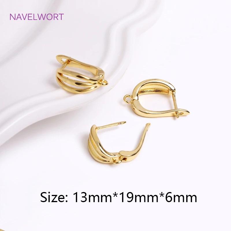 Trendy Brass Earring Hook Accessories 18K Gold Plated Earring Clasps Gold Earrings Earwires DIY Jewelry Accessories Wholesale