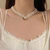 Summer Does Not Fade Pearl Jewelry Necklace Women's High-end Sense Collarbone Chain Niche Design Versatile Pendant