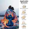 1ks Deka s potiskem Stitch - Měkká, celoroční přehoz do obývacího pokoje, ložnice, na cesty