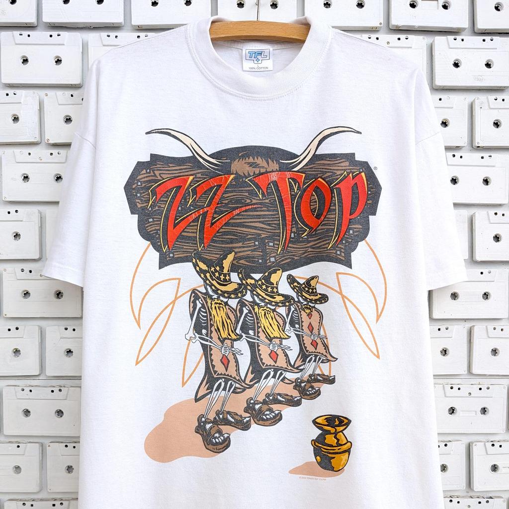 Vintage 2003 ZZ Top T Shirt Beer Drinkers And Hell Raisers Tour Southern Hard Blues Boogie Rock Band Merch Tee Size L
