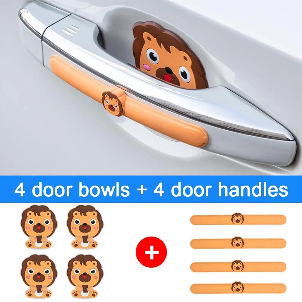 

Очаровательная мультяшная наклейка на ручку двери автомобиля, защита от столкновений, клейкая накладка, наклейка на переднюю дверь, защита задней чаши, бампер, ПВХ-полоса Han E3P1