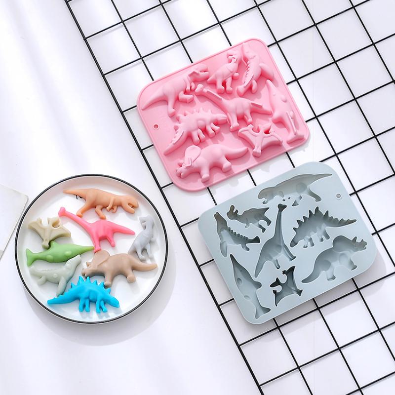 Moule en Silicone Dinosaure Dessin Animé Mignon Thème Dinosaure 3D DIY Fondant Gâteau Chocolat Moule Glaçon Gâteau Moule Accessoires de Cuisson