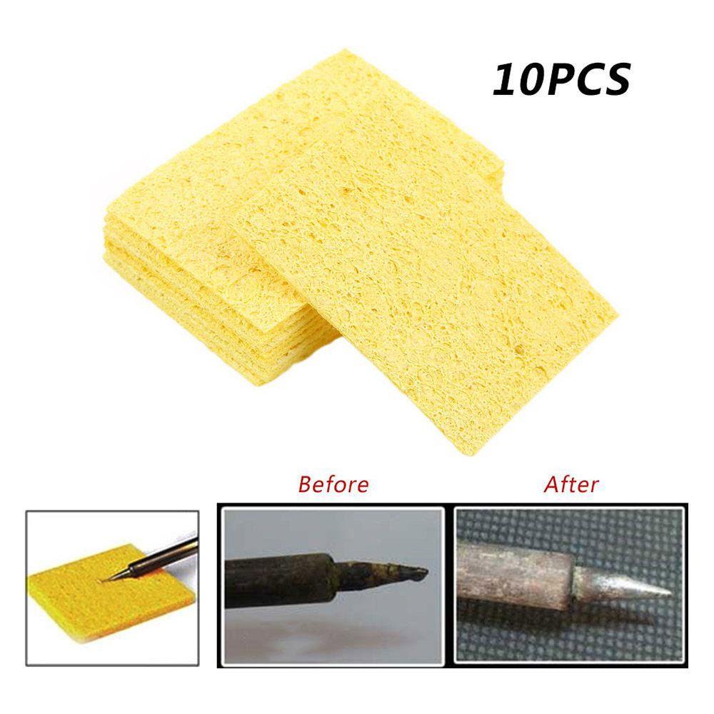 

10PCS New Enduring High Temperature Soldering Iron Cleaning Sponge Electric Welding Yellow