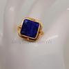 Raw Genuine Blue Sapphire Gems 925 Sterling Silver Yellow Gold Fill Ring, Artisan Gift Handmade Ring