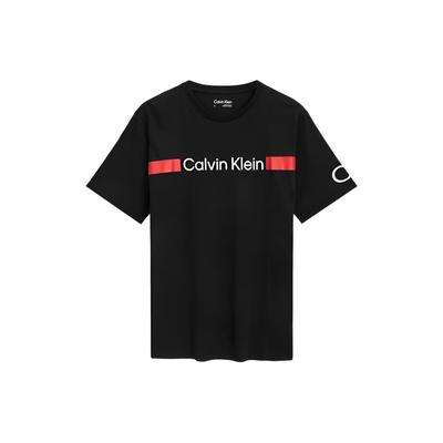 Letter Print Crew Neck Short Sleeve T-Shirt Men T-Shirts Space-Black 40IC861-BAE