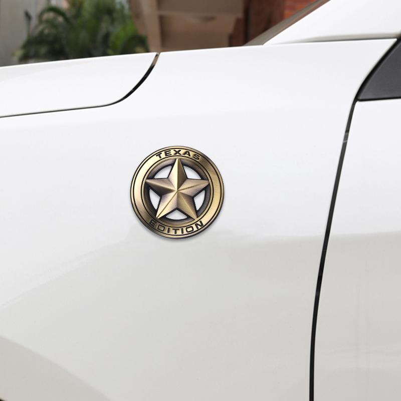 3D Car TEXAS EDITION Pentagram Emblem Decoration Metal Sticker For Jeep Ranegade Patriot Wrangler YJ JK Grand Cherokee Compass uy1