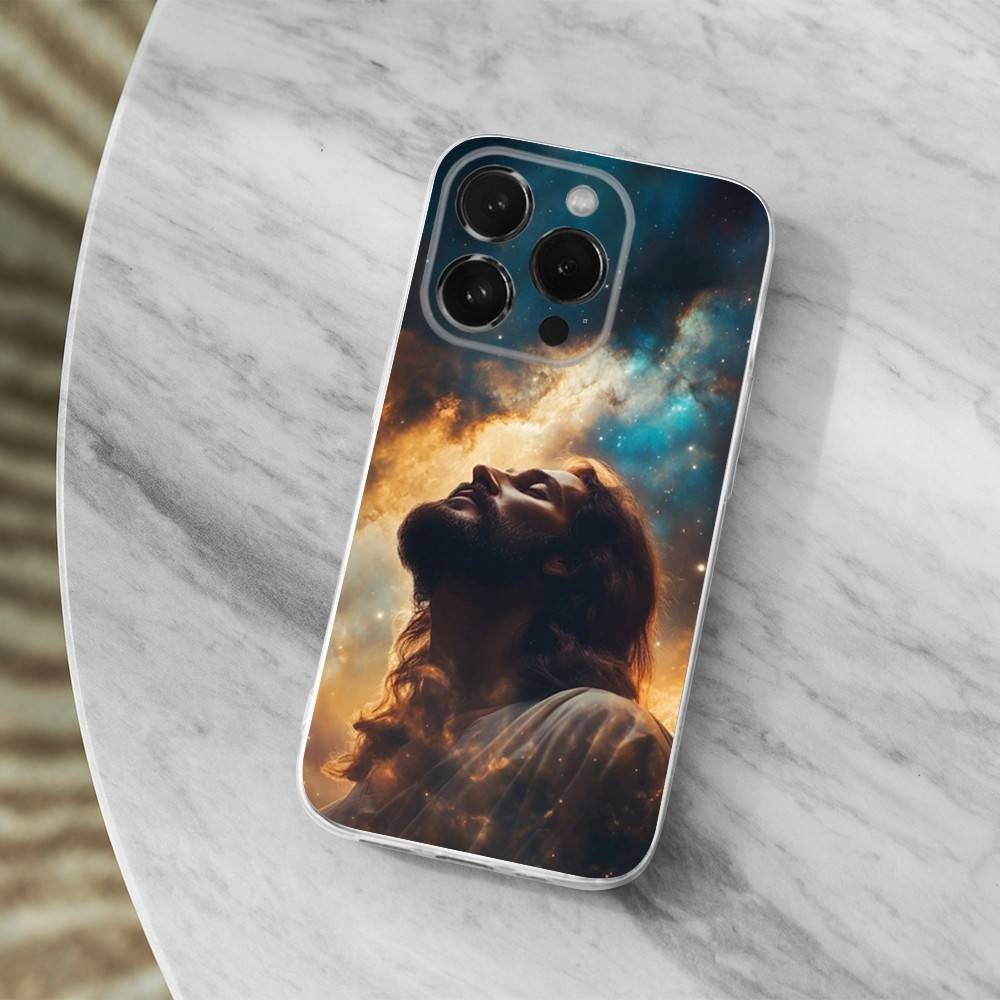 

Религиозный Чехол с Иисусом для iPhone X, 14, 16, Mini, XS, SE, 12, 15, Pro, 17, Plus, 11, Max, 13, XR, Прозрачный Мягкий Чехол iPhone17Air