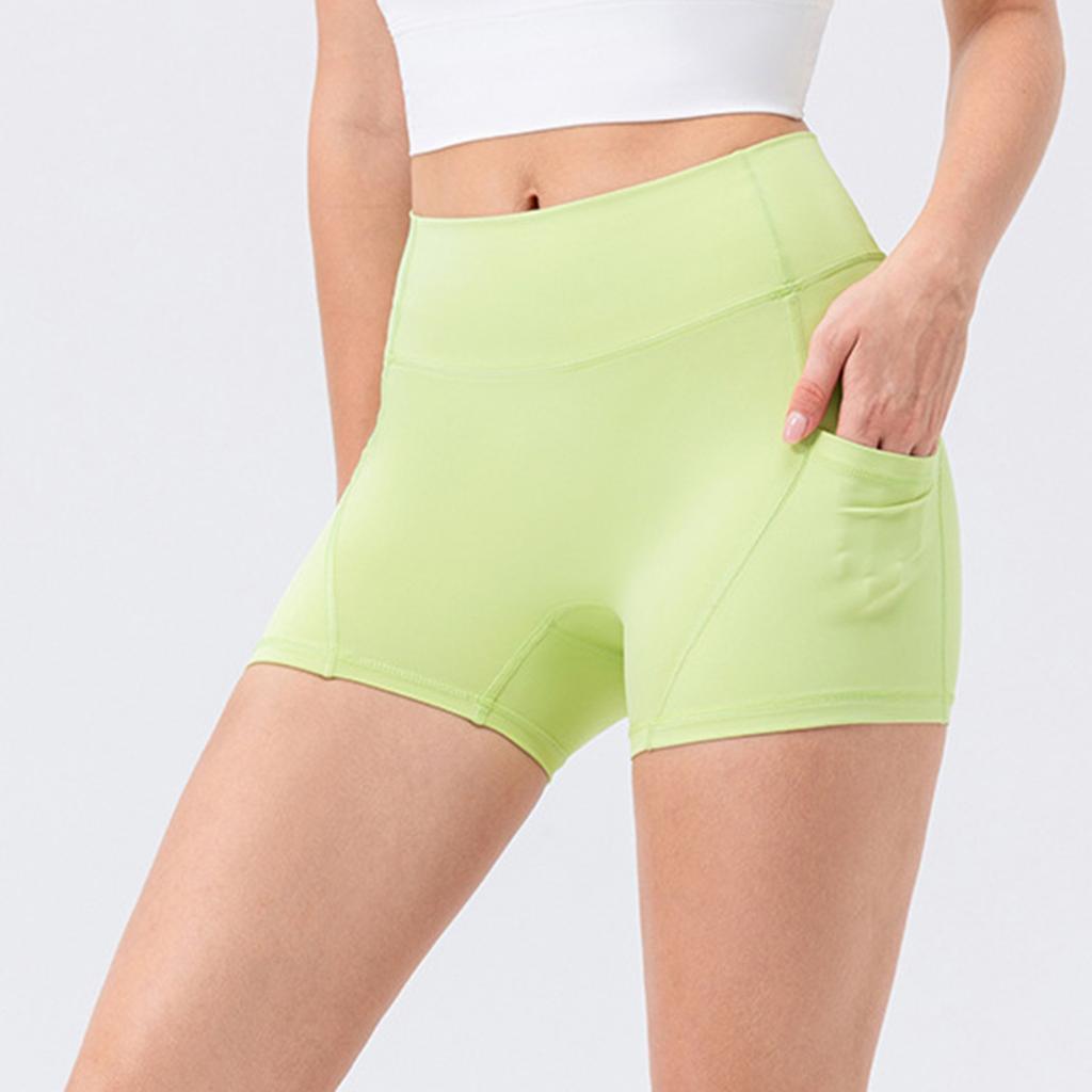 Women's Quick Dry Yoga Hip Lifting Shorts High Waist Fitness Running Shorts With Pockets