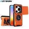 KEYSION Magnetic Phone Case for Huawei Pura 90s Pro Max Slide Camera Protection Upright Kickstand 360°Ring Shockproof Back Cover
