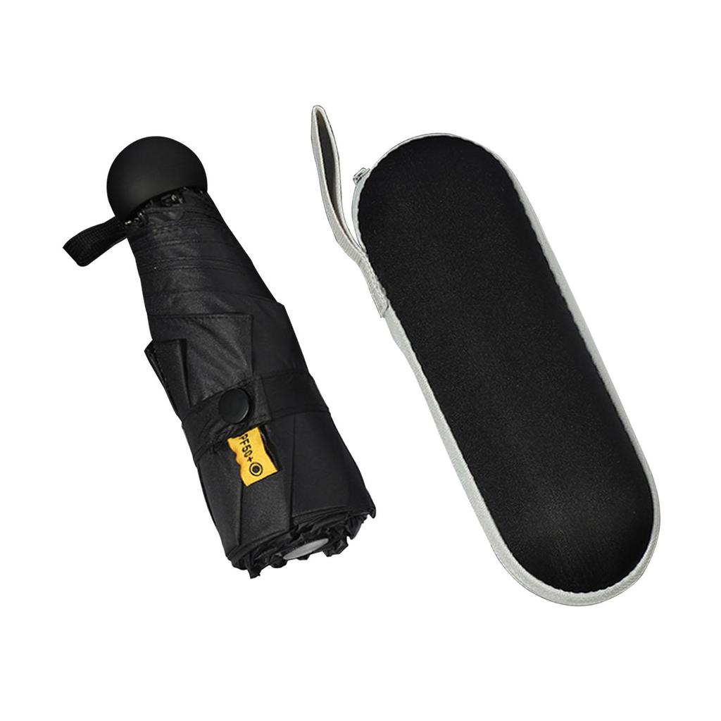 Folding Umbrella Strong Sun Protection with Black Coating Small Sun Umbrella