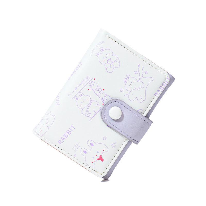Korean Style Cute Cartoon Ladies' Short Wallet with Multiple Card Slots and Coin Purse