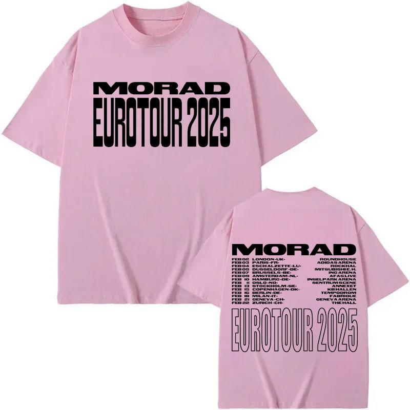 Rapper Morad Tour 2025 Double Sided Print T Shirts Men Women Fashion Hip Hop Short Sleeve Tshirt Summer Casual Cotton Tshirts