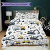 Colorful Repeat Truck Pattern Bedding Uilt Set Uilt Cover Pillowcase Home Decoration Birthday Gift (1 * Duvet Cover + 2 * Pillowcase Without Core)