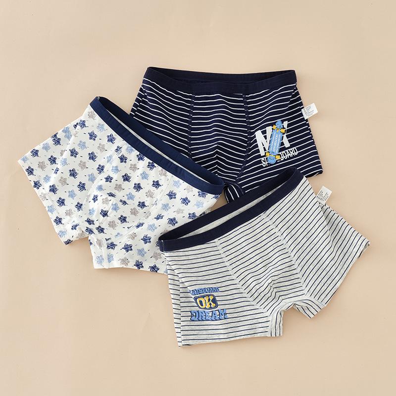 Boys' Pure Cotton Boxer Shorts - Breathable, Comfortable Underwear for Kids (Middle to Large) - Summer Style