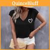 Summer Love Printed Vneck 3d Top Fashionable Casual Short Sleeved Womens Tshirts